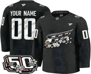 Mens Washington Capitals Customized Black 50th Anniversary Authentic Jersey